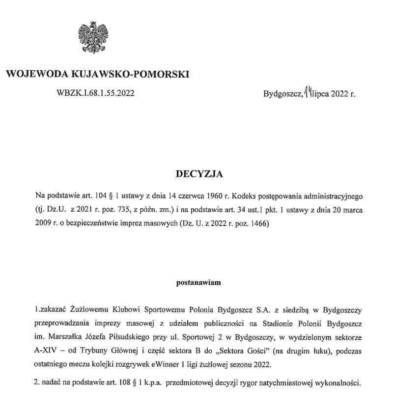 Decyzją Wojewody część trybun na mecz z Landshut będzie zamknięta! 2 FB IMG 1658222233737
