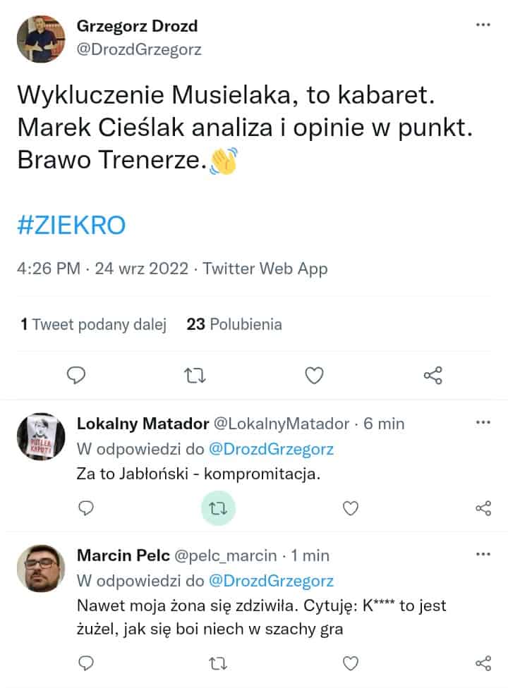 Kontrowersyjne wykluczenie Tobiasza Musielaka 1 Screenshot 20220924 163819 937