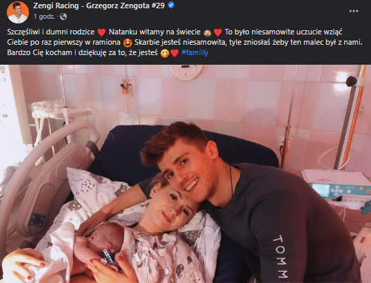 Grzegorz Zengota został ojcem. 34-latek pochwalił się radosną nowiną 1 Grzegorz Zengota