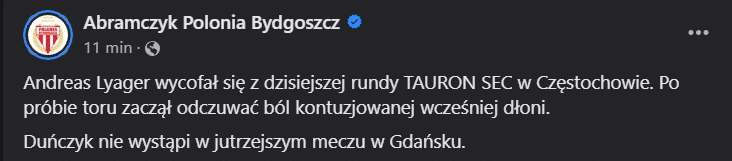 Abramczyk Polonia Bydgoszcz osłabiona w Gdańsku. Lider nadal niezdolny do jazdy 1 obraz 2023 06 17 175201834