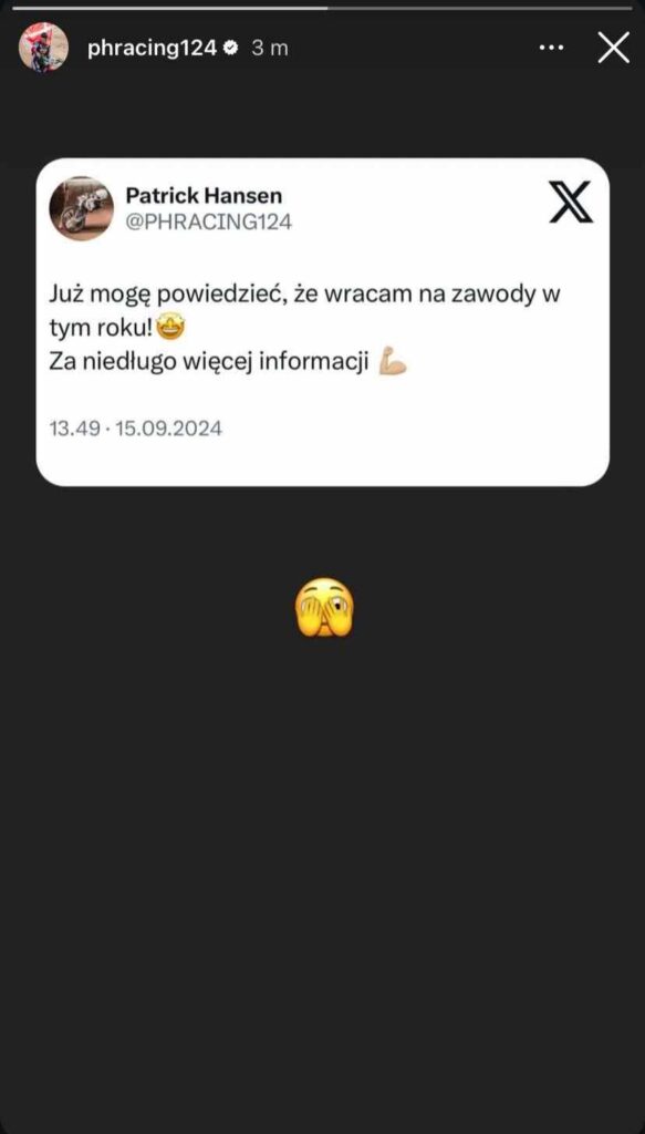 Patrick Hansen przekazał fantastyczne informacje! Wystartuje w zawodach 1 457706545 774912291329257 7711752567205896173 n 1