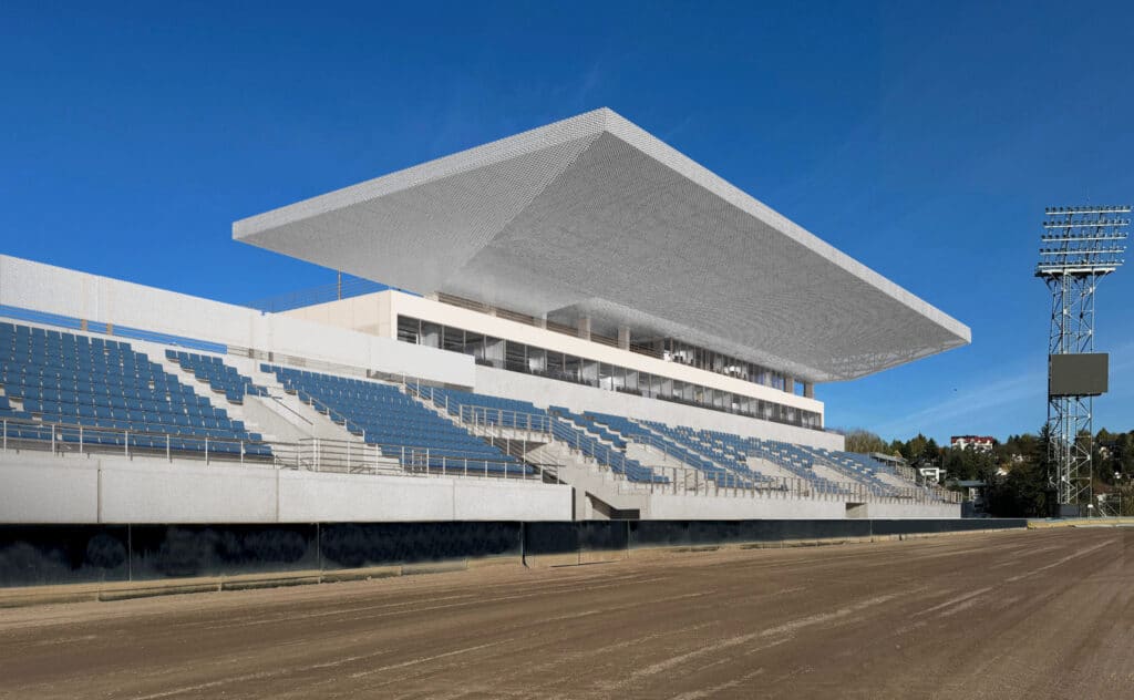 Trwa renowacja stadionu Wilków Krosno. Widać postępy w pracach 2 Wizualizacja trybuny w Krośnie