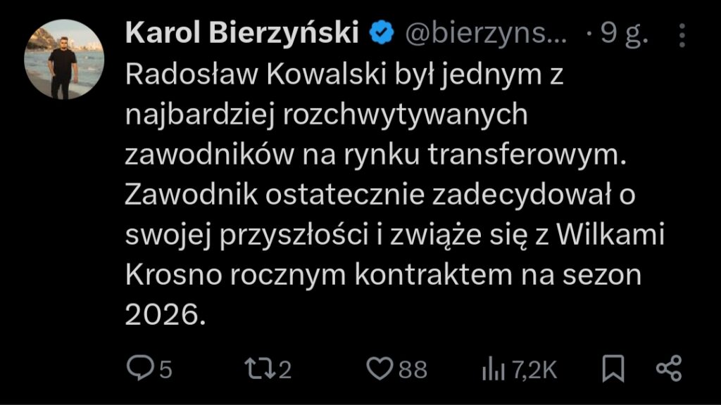 Wilki Krosno sięgają po duży talent! To może być kluczowe wzmocnienie na przyszły sezon 1 1000004160